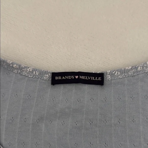 Brandy Melville Light Blue Floral Button-Up Blouse - Picture 2 of 4